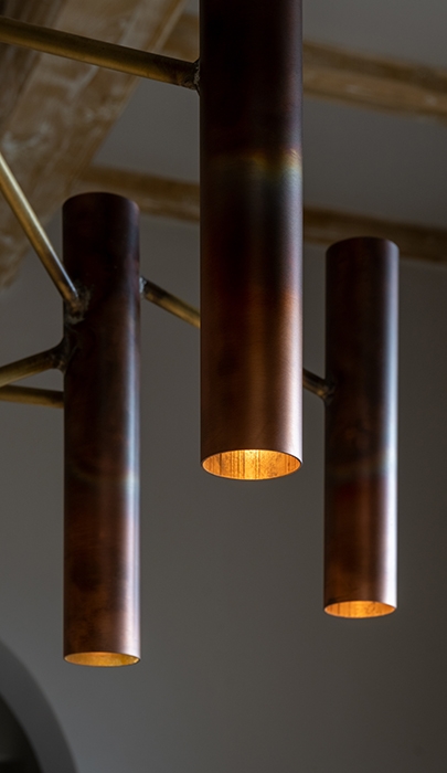 The copper tube chandelier 2023 horizontal 2