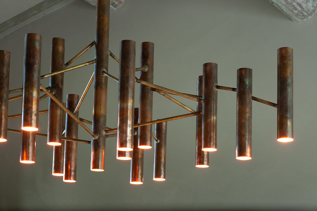 The copper tube chandelier horizontal 4